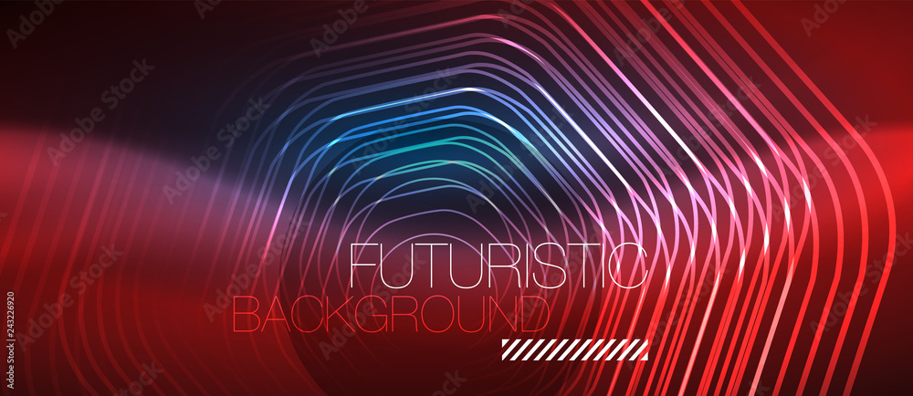 Neon glowing lines, magic energy space blue light concept, abstract background wallpaper design Neon glowing lines, magic energy space blue light concept, abstract background wallpaper design