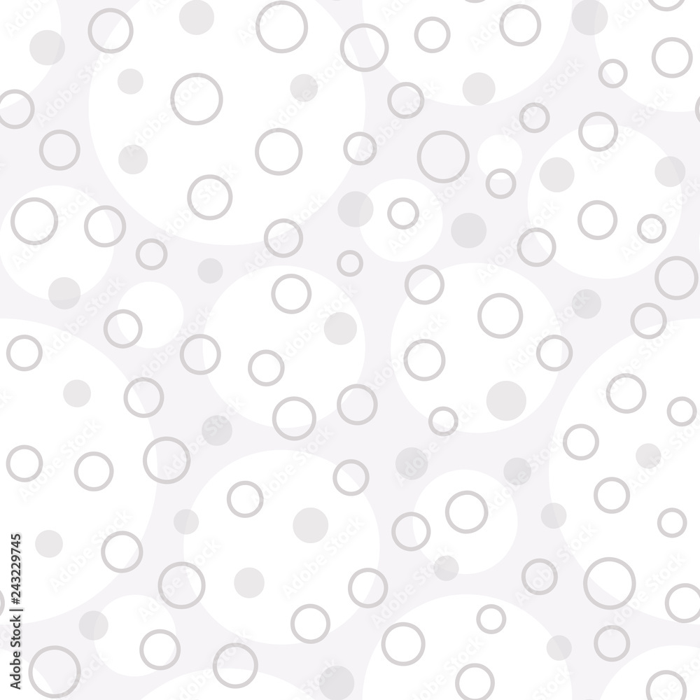 Seamless vector geometric pattern with circles in white colors on light background