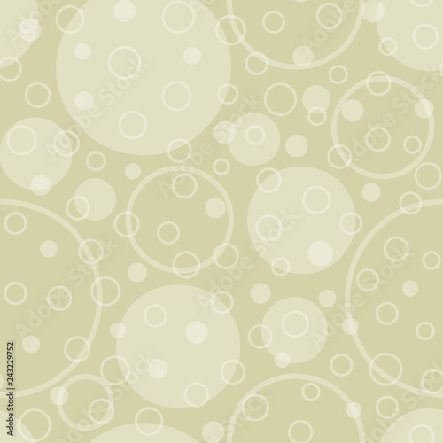Seamless vector geometric pattern with circles in white colors on beige background