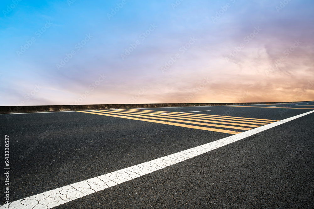Sky Highway Asphalt Road and beautiful sky sunset scenery Sky Highway Asphalt Road and beautiful sky sunset scenery