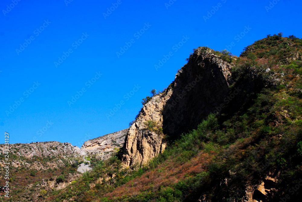 Mountains under the blue sky