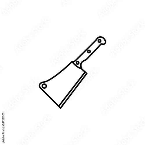 butcher knife, cleaver, hatchet icon. Element of kitchen utensils icon for mobile concept and web apps. Detailed butcher knife, cleaver, hatchet icon can be used for web and mobile