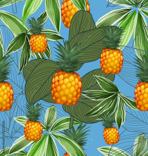 Pineapples seamless patter9