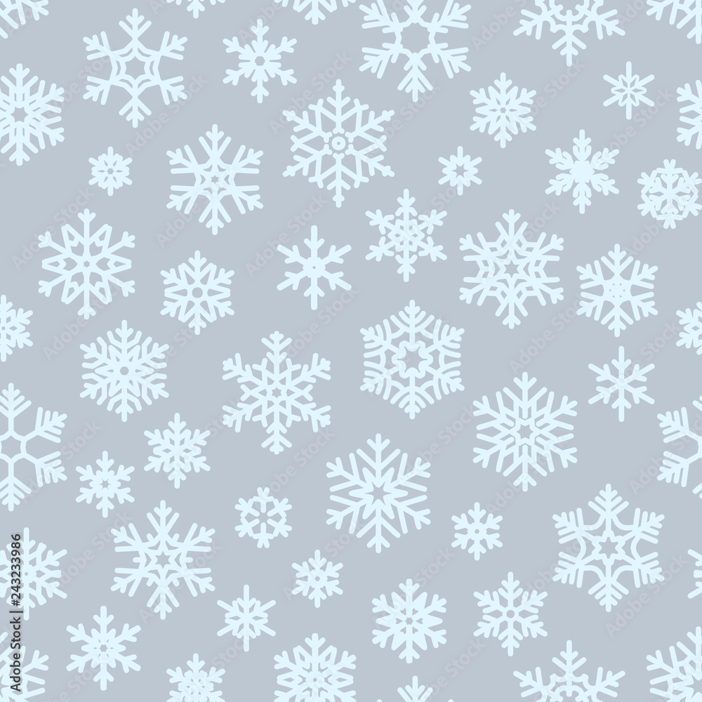 Seamless different geometric snowflakes background for packaging, cards, party invitations and textile. Winter Christmas and New Year holidays template. EPS 10 Seamless different geometric snowflakes background for packaging, cards, party invitations and textile. Winter Christmas and New Year holidays template. EPS 10