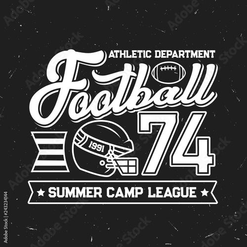 Football summer camp league retro poster