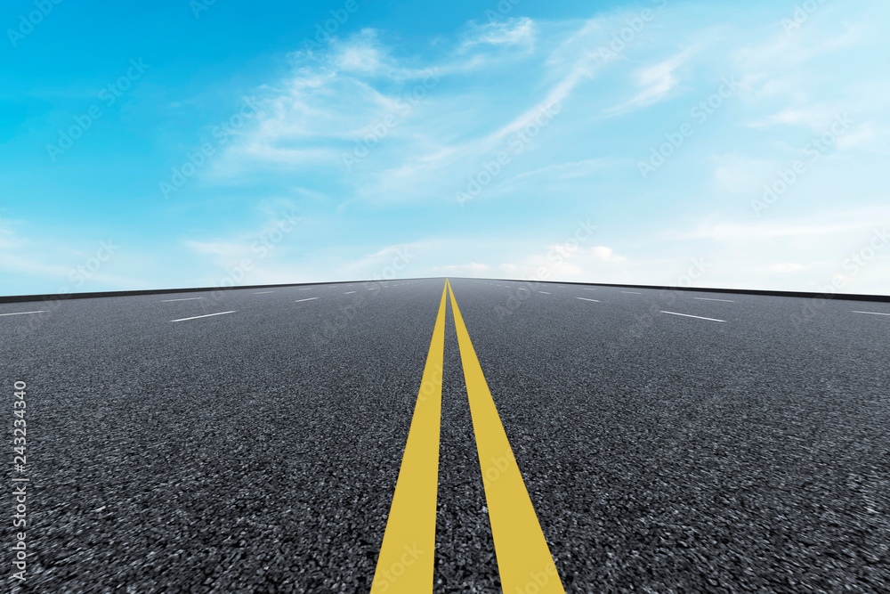 Naklejka premium Sky Highway Asphalt Road and beautiful sky sunset scenery