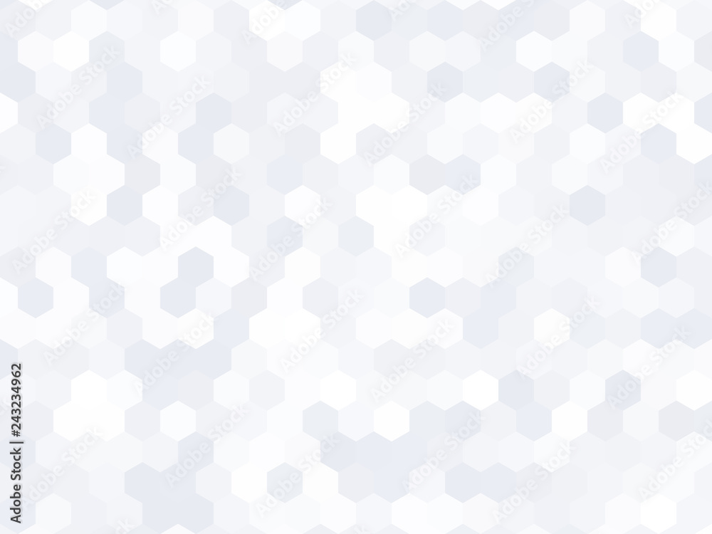 White abstract background. Geometric hexagon pattern. Vector template 