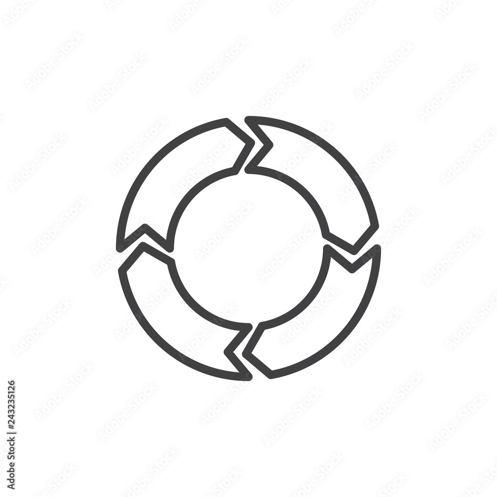 Circular arrows line icon. linear style sign for mobile concept and web design. Arrows circle outline vector icon. Symbol, logo illustration. Pixel perfect vector graphics Circular arrows line icon. linear style sign for mobile concept and web design. Arrows circle outline vector icon. Symbol, logo illustration. Pixel perfect vector graphics