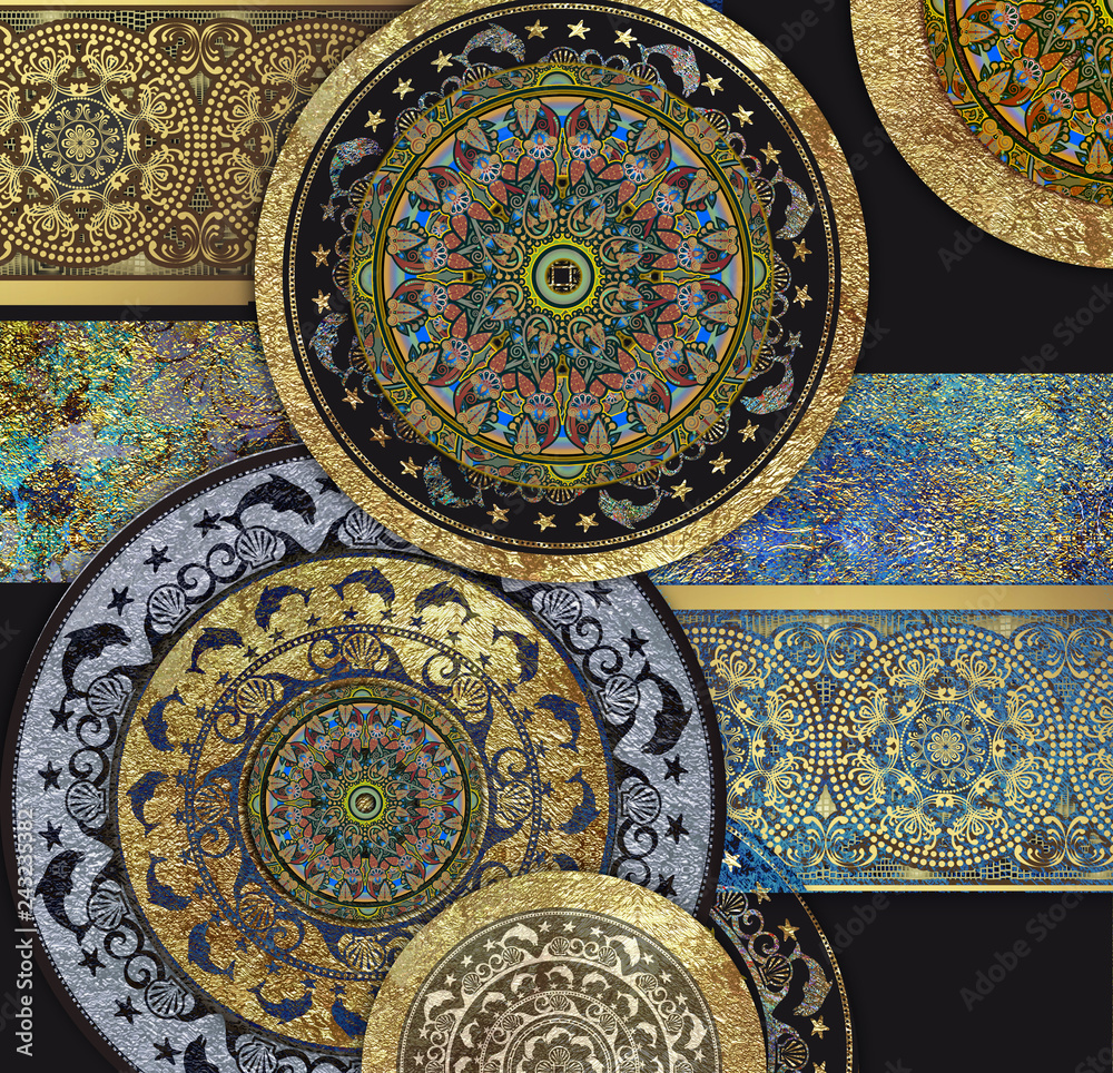 Naklejka premium vintage old floral patterned background