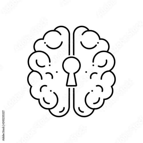 Black line icon for psychiatry