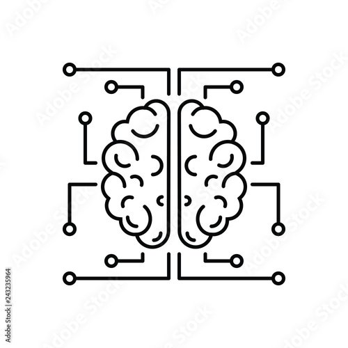 Black line icon for neurology 