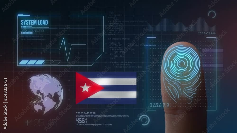 Finger Print Biometric Scanning Identification System. Cuba Nationality