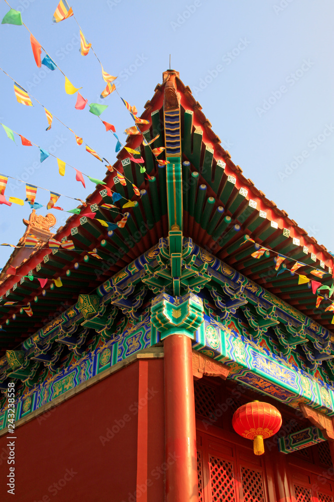 Chinese temples and color cloth