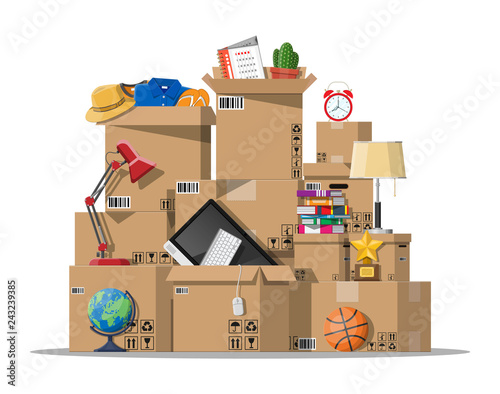 Moving to new house. Family relocated to new home.