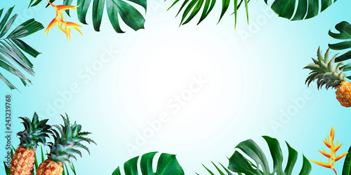 Summer tropical background with copy space