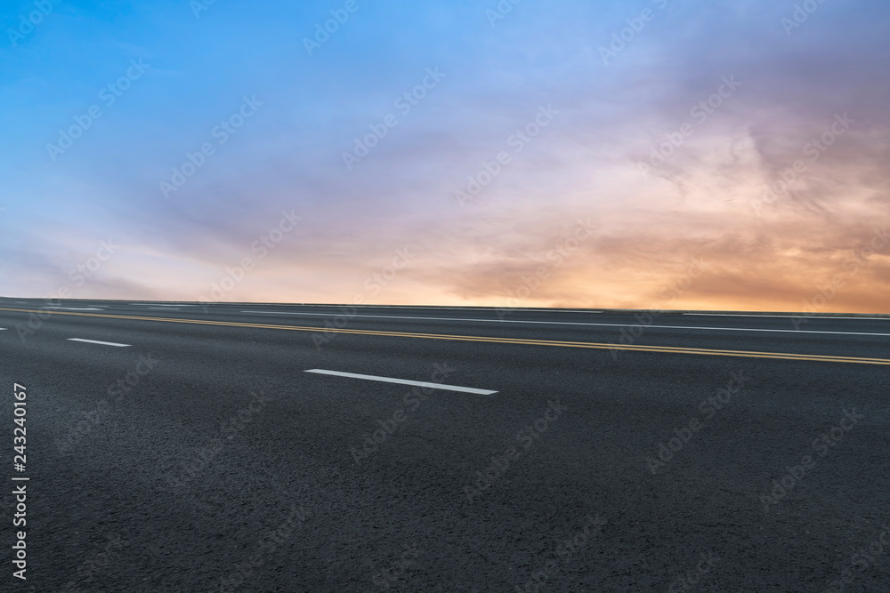 Fototapeta premium Air highway asphalt road and beautiful sky scenery