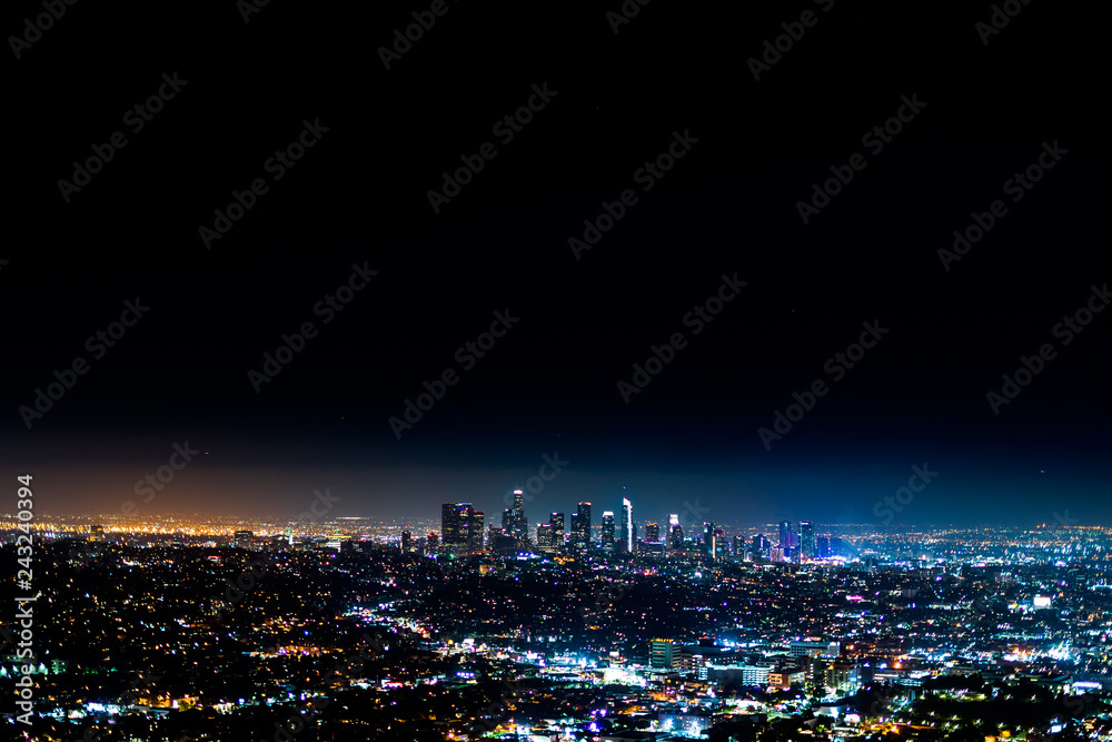 Los Angeles Skyline at Night at Griffith Observatory