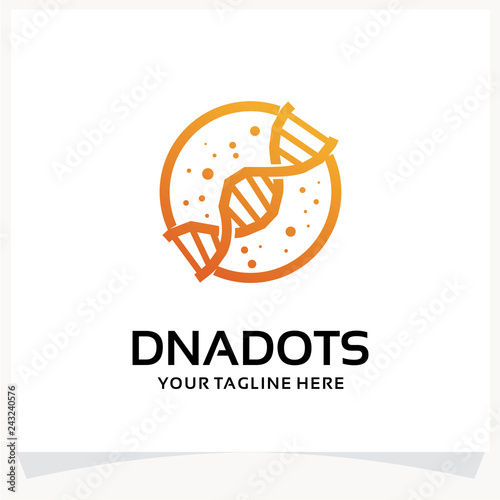 DNA Rounded Dots Logo Design Template Inspirations