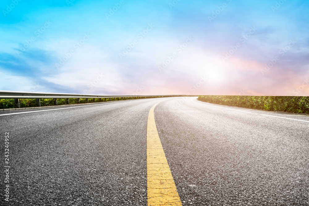Fototapeta premium Air highway asphalt road and beautiful sky scenery