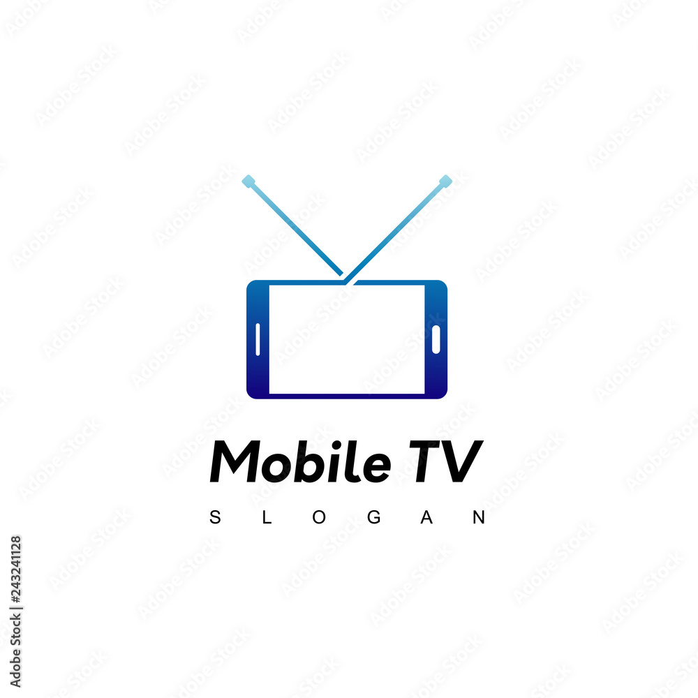 Mobile TV, Smart Phone Channel Logo Design Inspiration Stock Vector | Adobe  Stock