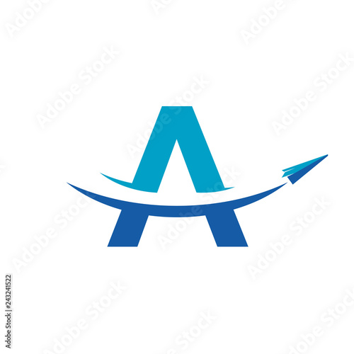 Paper Airplane Travel Logo Design Inspration