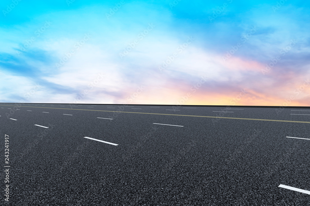 Fototapeta premium Air highway asphalt road and beautiful sky scenery