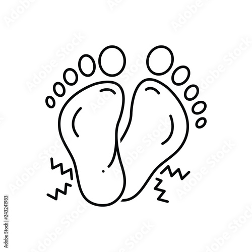 Black line icon for numbness  