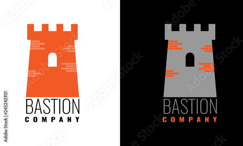 Authentic Castle tower symbol for logo or icon design. Vector illustration.