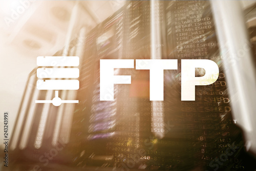 FTP - File transfer protocol. Internet and communication technology concept photo