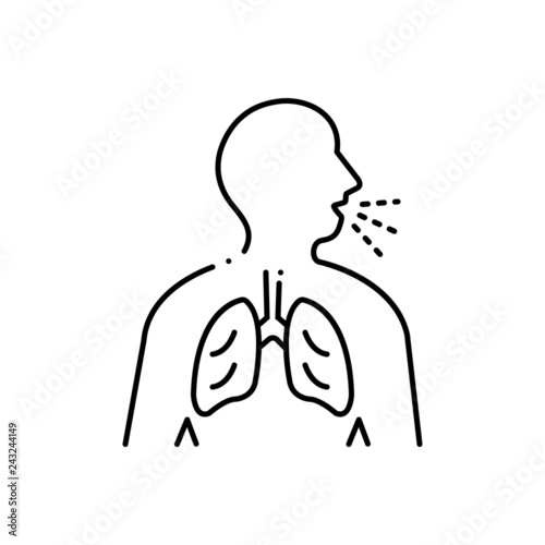 Black line icon for asthma 