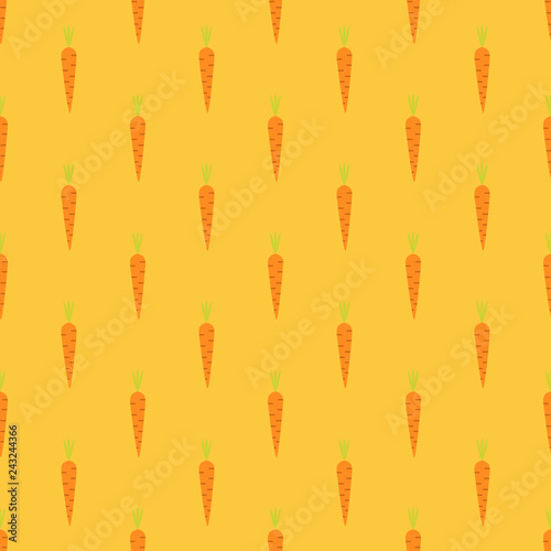 Vector seamless pattern of carrots. Flat vegetable seamless patt