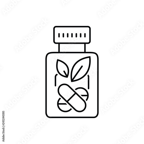 Black line icon for herbal