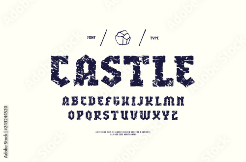 Stock vector serif handcrafted font