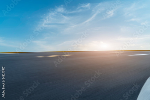 Air highway asphalt road and beautiful sky scenery