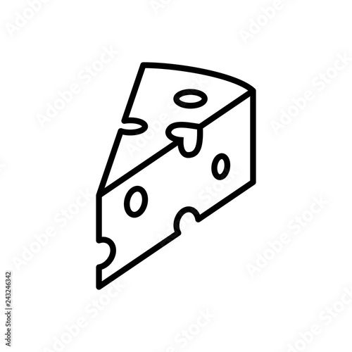 Piece of cheese linear icon. Graphic elements for your design