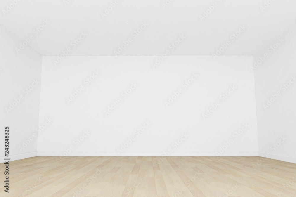 empty room ,white wall with wood floor ,3d interior empty room ,white wall with wood floor ,3d interior