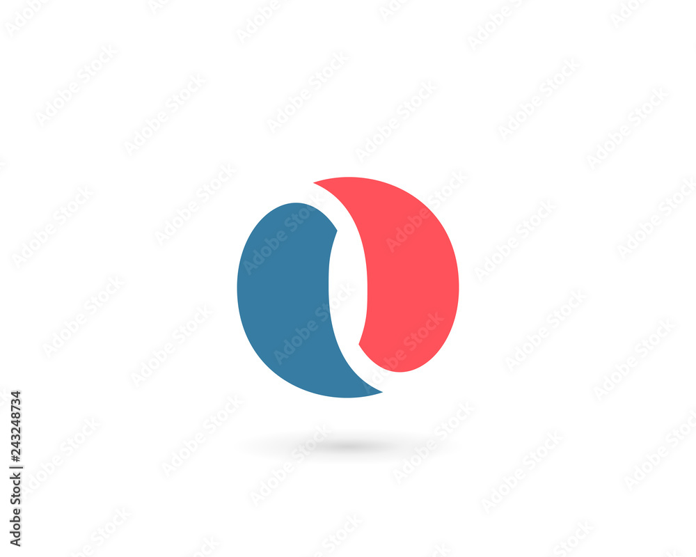 Abstract business logo icon design with letter O number 0