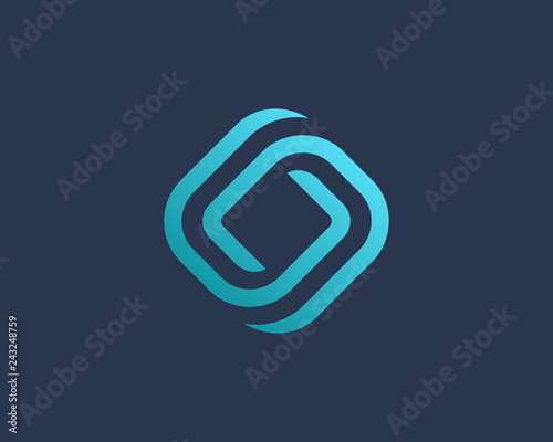 Abstract business logo icon design with letter O photo