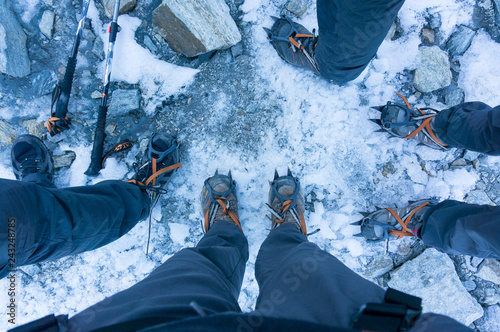 Quadro em tela Crampons on ice in Austrian Alps