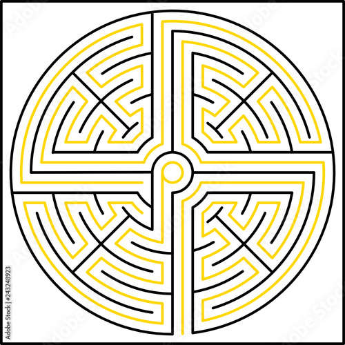 Circle in square, maze