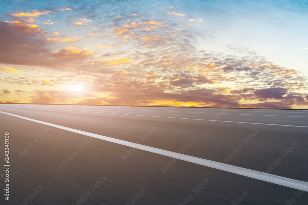 Air highway asphalt road and beautiful sky scenery