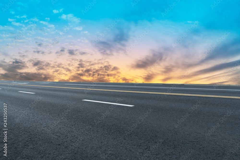 Fototapeta premium Air highway asphalt road and beautiful sky scenery