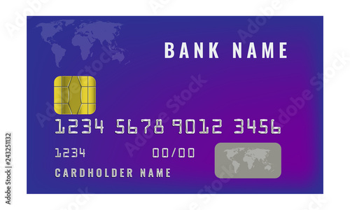 Realistic credit bank design template. Vector illustration.