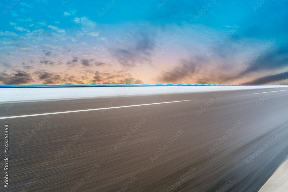 Air highway asphalt road and beautiful sky scenery