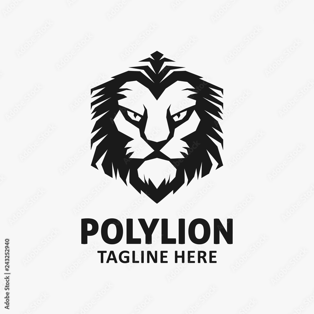polygon lion logo design