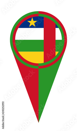 Central African Republic Map Pointer Location Flag