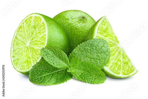 Fresh limes and mint leaves...