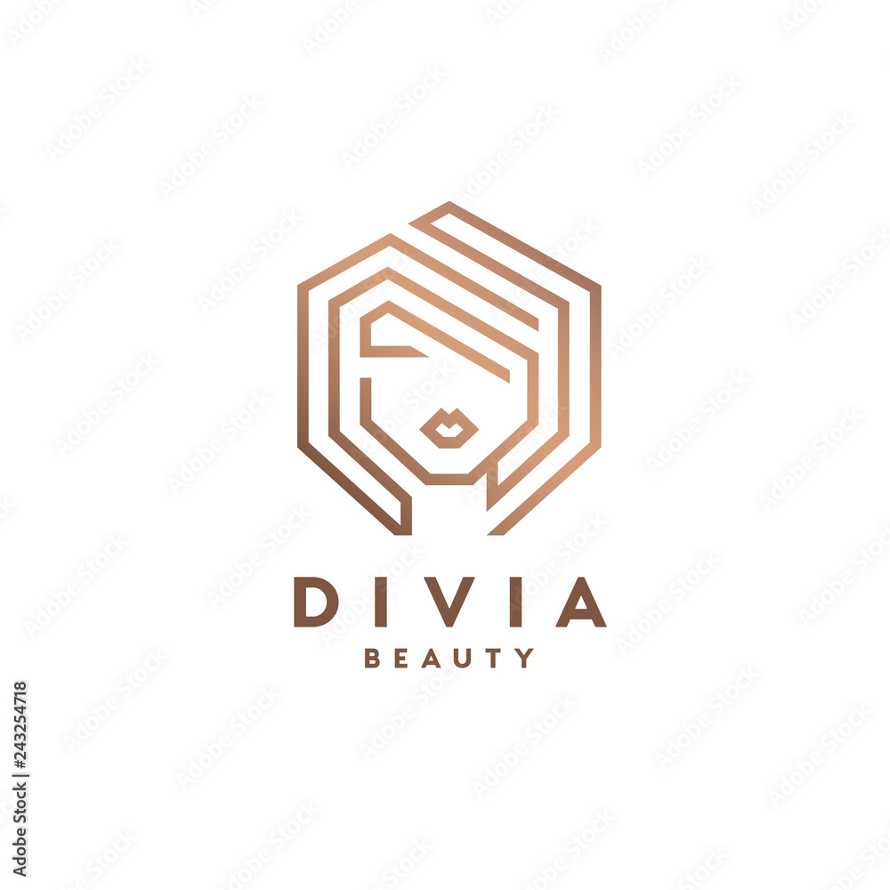 Vector modern logo design template for beauty salon, hair salon, cosmetic.  Abstract icon. Stock Vector | Adobe Stock