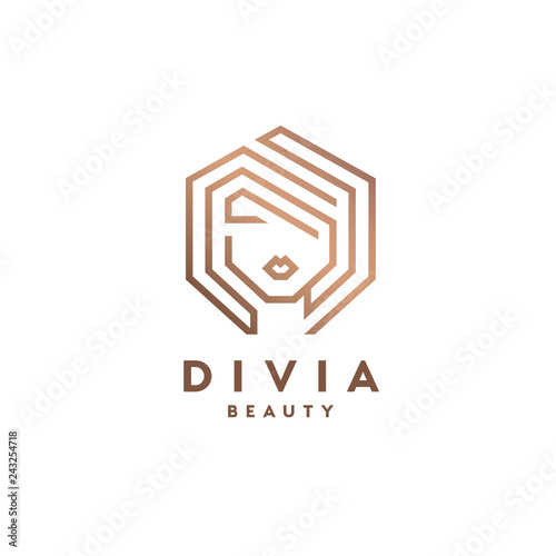 Vector modern logo design template for beauty salon, hair salon, cosmetic. Abstract icon.