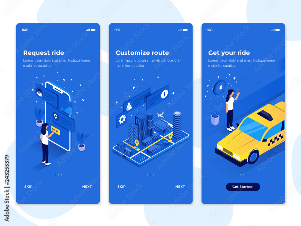 Vetor de Modern user interface UX, UI screen template for mobile smart ...